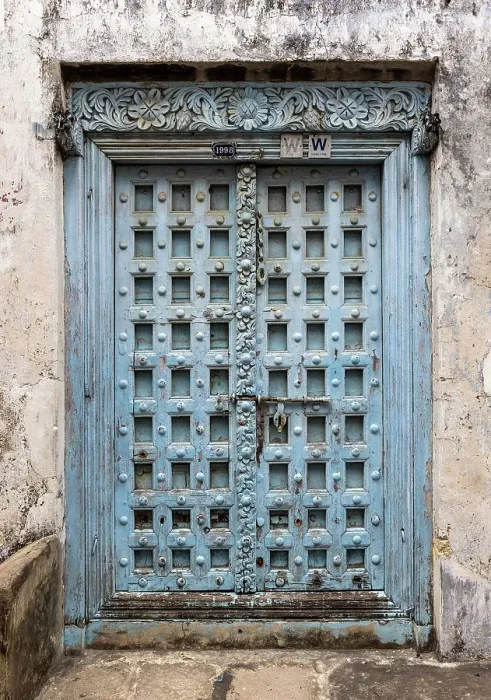 Framed Print : Old Indian-style Gujarati wooden door, Stonetown, Zanzibar, Tanzania Framed Print : Old Indian-style Gujarati wooden door, Stonetown, Zanzibar, Tanzania