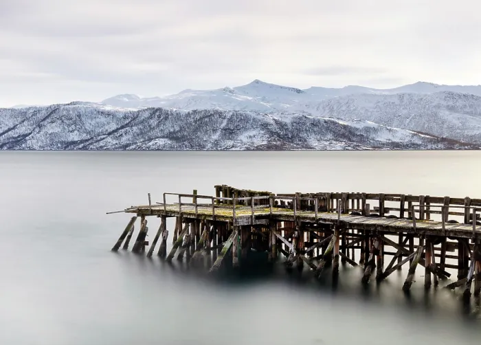 Framed Print : Old jetty at Bergsfjorden, Skaland, Senja, Norway Framed Print : Old jetty at Bergsfjorden, Skaland, Senja, Norway