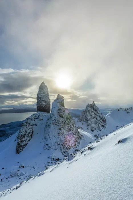 Framed Print : Old Man of Storr and snow covered landscape, Storr Rocks, Isle of Skye, Inner Hebrides, Scotland, United Kingdom Framed Print : Old Man of Storr and snow covered landscape, Storr Rocks, Isle of Skye, Inner Hebrides, Scotland, United Kingdom