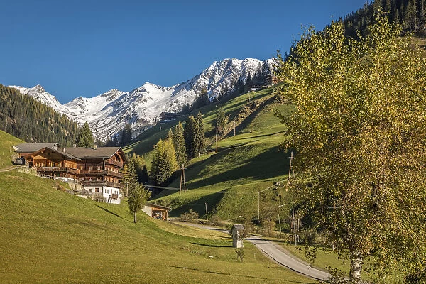 Old mountain farms in the rear Villgratental at the entrance to the Arntal valley, East Tyrol, Tyrol, Austria