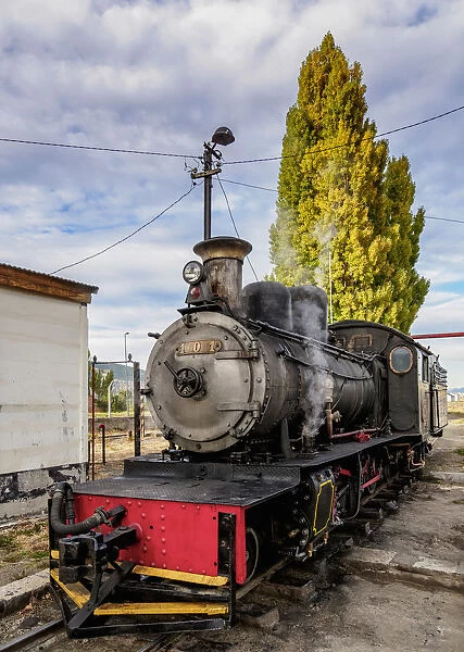 Old Patagonian Express La Trochita, steam train taking water, Esquel Train Station