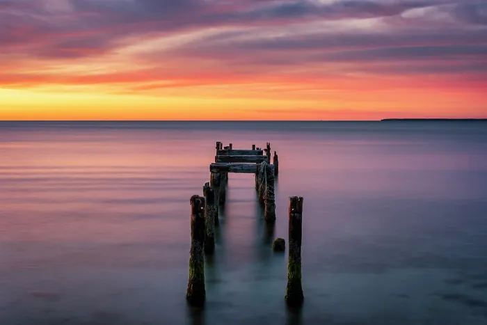 Framed Print : Old pier pillars at sunrise on Cape Cod, Falmouth Heights, Massachusetts, USA Framed Print : Old pier pillars at sunrise on Cape Cod, Falmouth Heights, Massachusetts, USA