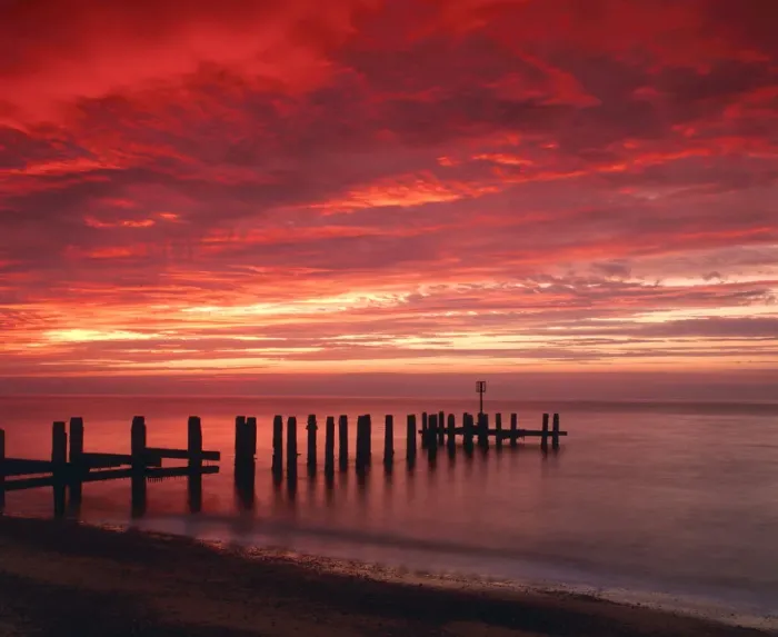 Framed Print : Old Pier at Sunrise, Southwold, Suffolk, England Framed Print : Old Pier at Sunrise, Southwold, Suffolk, England
