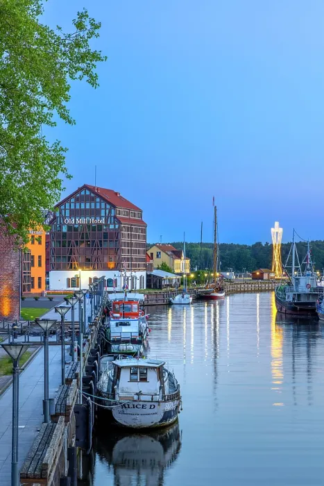 Framed Print : The Old Port Area of Klaipeda at Dusk, Klaipeda, Lithuania Framed Print : The Old Port Area of Klaipeda at Dusk, Klaipeda, Lithuania