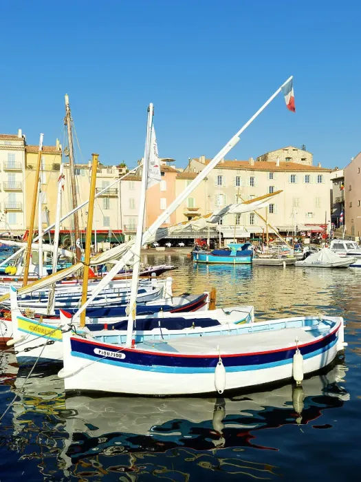 Framed Print : Old Port, Vieux Port, Boats Saint-Tropez, French Riviera, Provence-Alpes-Cote d'Azur, France