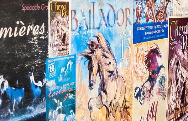 Old posters of the traditional circus and horse shows, Camargue, France