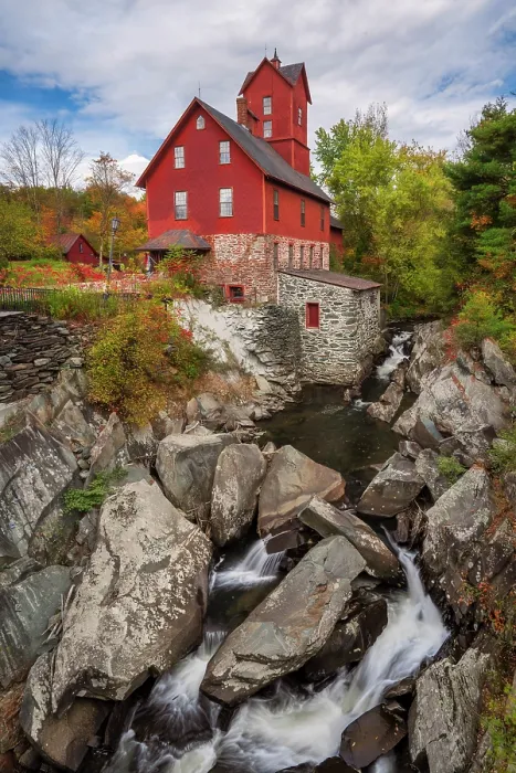 Framed Print : The Old Red Mill in autumn, Jericho, Vermont, USA Framed Print : The Old Red Mill in autumn, Jericho, Vermont, USA
