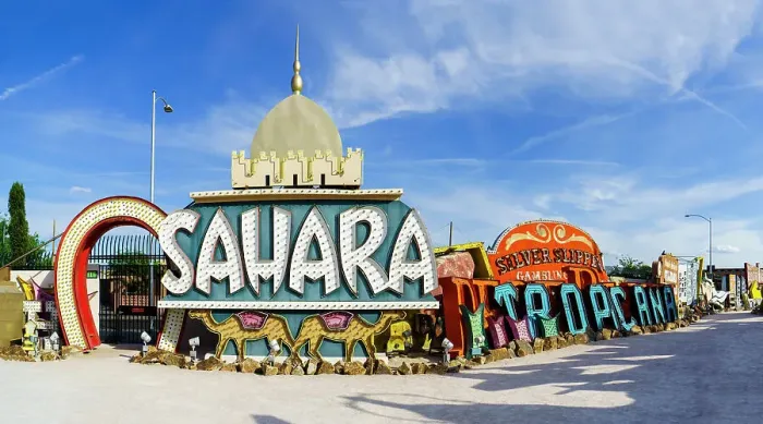 Framed Print : Old Sahara and Tropicana Hotel Neon Signs, Neon Museum, where old Vegas Signs find their Rest and Peace, Las Vegas, Nevada, USA Framed Print : Old Sahara and Tropicana Hotel Neon Signs, Neon Museum, where old Vegas Signs find their Rest and Peace, Las Vegas, Nevada, USA
