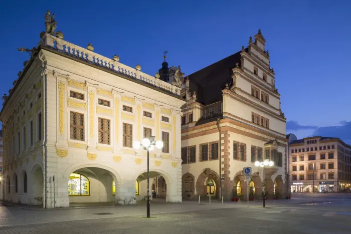 Framed Print : Old Stock Exchange (Alte Borse) and Old Town Hall (Altes Rathaus), Leipzig, Saxony