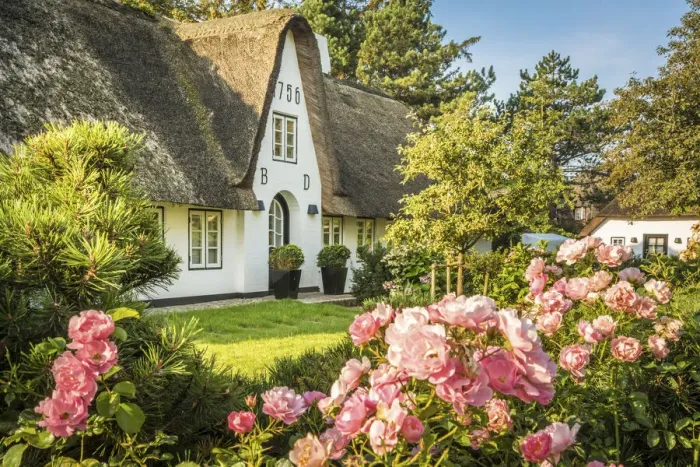 Framed Print : Old thatched captain`s house in Keitum, Sylt, Schleswig-Holstein, Germany Framed Print : Old thatched captain`s house in Keitum, Sylt, Schleswig-Holstein, Germany