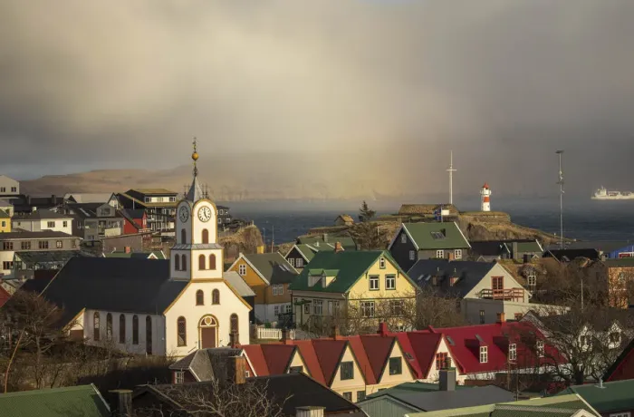 Framed Print : The old part of Torshavn at sunset. Streymoy, Faroe Islands Framed Print : The old part of Torshavn at sunset. Streymoy, Faroe Islands