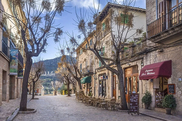 Old town alley in Valldemossa, Mallorca, Spain
