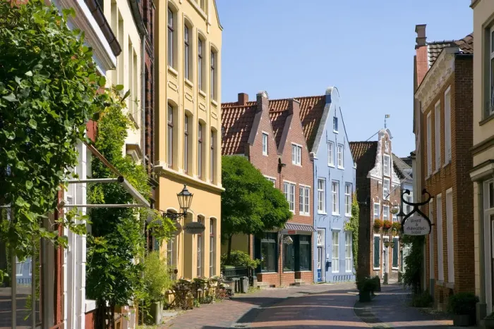 Framed Print : Old Town, Blank, East Friesland, Lower Saxony, Germany