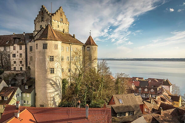 Old town and castle of Meersburg on Lake Constance, Baden-Wurttemberg, Germany
