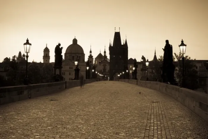 Framed Print : Old Town & Charles Bridge at Dawn, Prague, Czech Republic Framed Print : Old Town & Charles Bridge at Dawn, Prague, Czech Republic