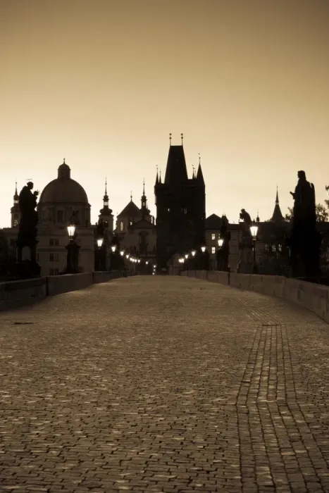 Framed Print : Old Town & Charles Bridge at Dawn, Prague, Czech Republic Framed Print : Old Town & Charles Bridge at Dawn, Prague, Czech Republic