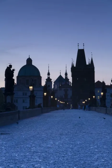 Framed Print : Old Town & Charles Bridge at Dawn, Prague, Czech Republic