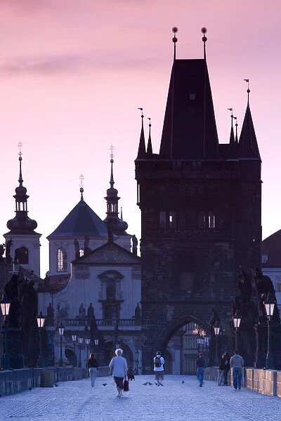 Old Town & Charles Bridge at Dawn, Prague, Czech Republic