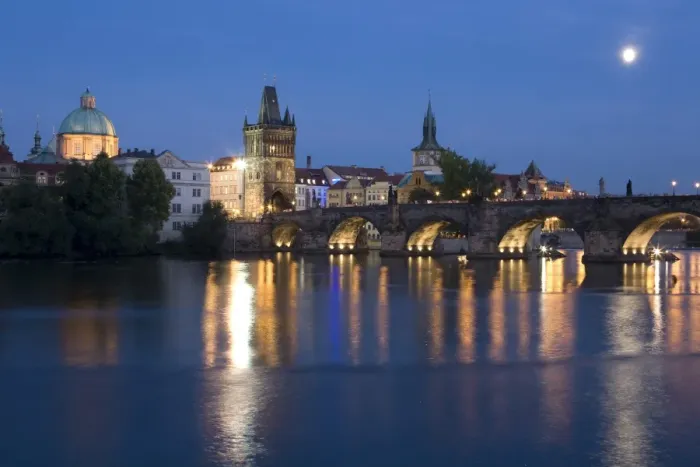 Framed Print : Old Town & Charles Bridge at Dusk, Prague, Czech Republic Framed Print : Old Town & Charles Bridge at Dusk, Prague, Czech Republic