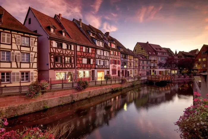 Framed Print : Old Town of Colmar at Sunset, Alsace, France Framed Print : Old Town of Colmar at Sunset, Alsace, France