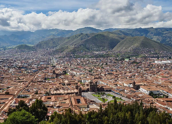 Old Town, elevated view, Cusco, Peru