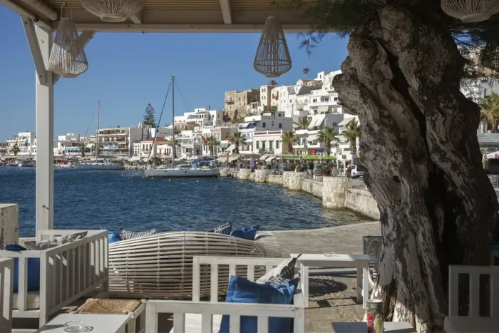 Framed Print : Old Town, Habour, Naxos, Cyclades Islands, Greece