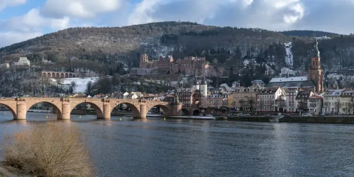 Framed Print : Old town of Heidelberg in winter alongside the Neckar river, Baden-Wurttemberg, Germany Framed Print : Old town of Heidelberg in winter alongside the Neckar river, Baden-Wurttemberg, Germany
