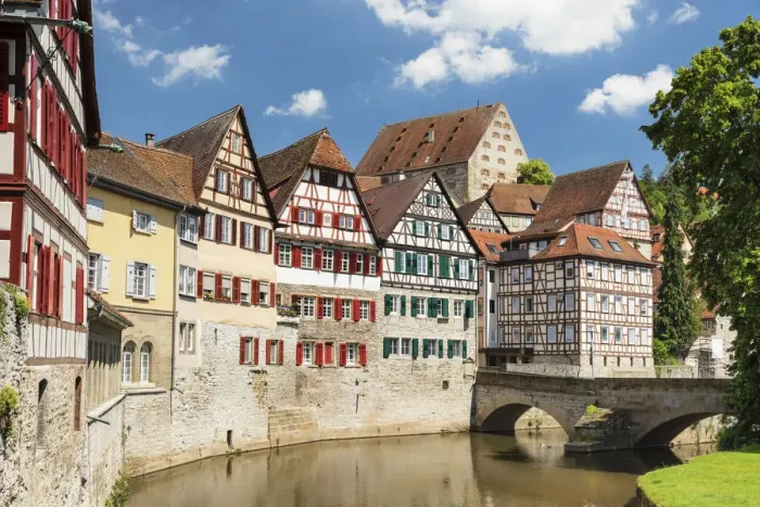 Framed Print : Old town on Kocher river, Kochertal valley, Schwabisch Hall, Hohenlohe, Baden-Wurttemberg, Germany Framed Print : Old town on Kocher river, Kochertal valley, Schwabisch Hall, Hohenlohe, Baden-Wurttemberg, Germany