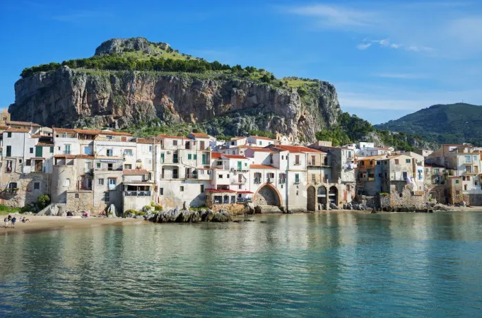 Framed Print : Old town and La Rocca Cliff, Cefalu, Sicily, Italy, Europe Framed Print : Old town and La Rocca Cliff, Cefalu, Sicily, Italy, Europe