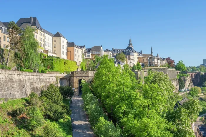 Framed Print : Old town with Porte de Grund, Luxembourg