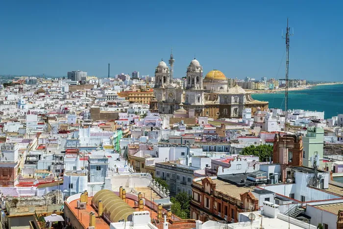 Framed Print : Old town skyline with Cathedral, Cadiz, Andalusia, Spain Framed Print : Old town skyline with Cathedral, Cadiz, Andalusia, Spain