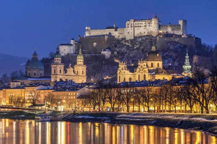 Framed Print : Old town skyline at dusk, Salzburg, Austria Framed Print : Old town skyline at dusk, Salzburg, Austria