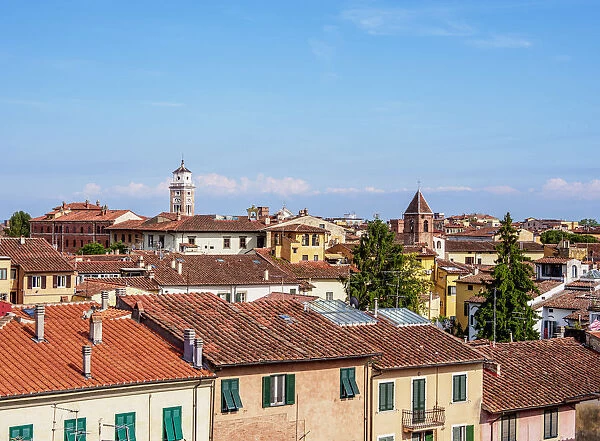 Old Town Skyline, elevated view, Pisa, Tuscany, Italy
