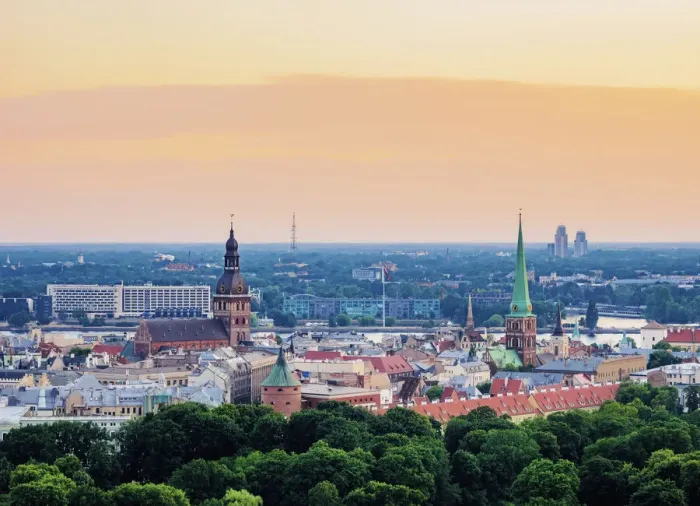 Framed Print : Old Town Skyline, elevated view, Riga, Latvia Framed Print : Old Town Skyline, elevated view, Riga, Latvia