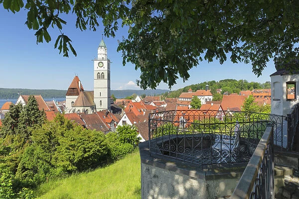 Old Town with St. Nicholas cathedral, Uberlingen, Lake Constance, Upper Swabia, Baden Wurttemberg, Germany