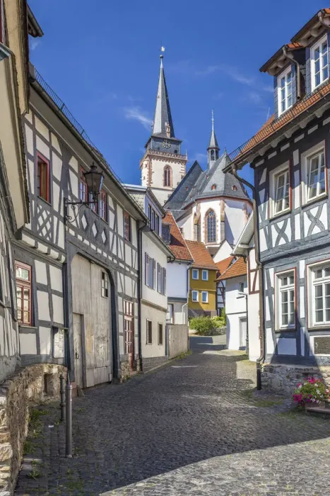 Framed Print : Old town and St. Ursula Church in Oberursel, Taunus, Hesse, Germany Framed Print : Old town and St. Ursula Church in Oberursel, Taunus, Hesse, Germany