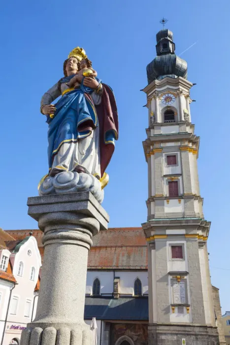 Framed Print : Old Town Water Fountain & Bell Tower, Deggendorf, Lower Bavaria, Bavaria, Germany Framed Print : Old Town Water Fountain & Bell Tower, Deggendorf, Lower Bavaria, Bavaria, Germany
