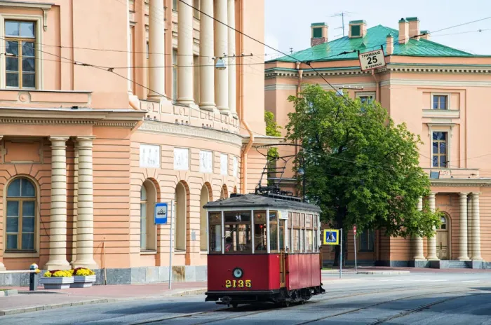 Framed Print : An old tram (tramvai), Saint Petersburg, Russia