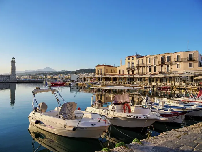 Framed Print : Old Venetian Port, City of Rethymno, Rethymno Region, Crete, Greece