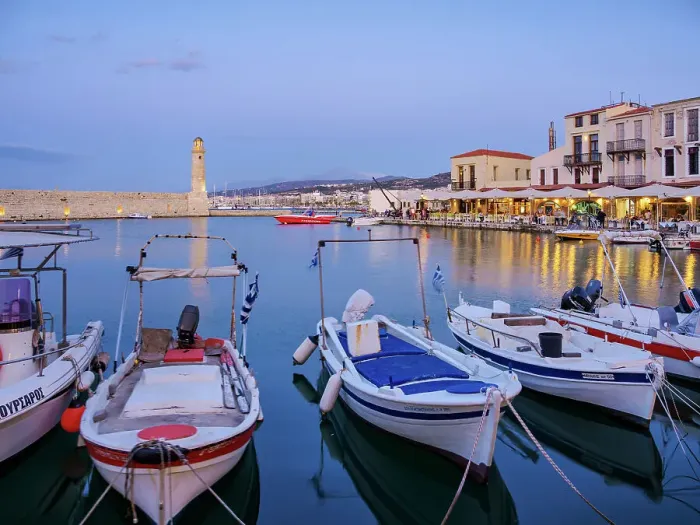 Framed Print : Old Venetian Port, dusk, City of Rethymno, Rethymno Region, Crete, Greece Framed Print : Old Venetian Port, dusk, City of Rethymno, Rethymno Region, Crete, Greece