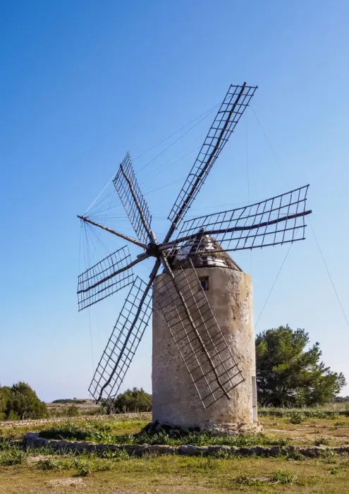 Framed Print : Old Windmill in El Pilar de la Mola, Formentera, Balearic Islands, Spain Framed Print : Old Windmill in El Pilar de la Mola, Formentera, Balearic Islands, Spain