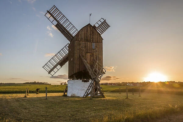 Old windmill in Melsted on Bornholm, Denmark