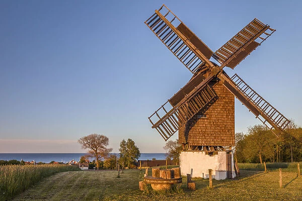 Old windmill in Melsted on Bornholm, Denmark