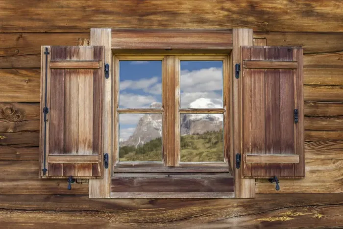 Framed Print : Old window at a hut on the Alpe di Siusi, South Tyrol, Italy Framed Print : Old window at a hut on the Alpe di Siusi, South Tyrol, Italy