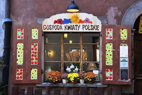 An old window in the Old Town Market Place (Rynek) in Warsaw, a Unesco World Heritage