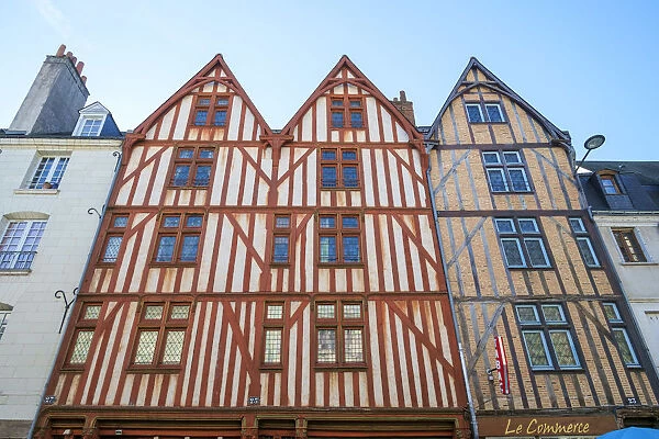 Old wooden half-timbered houses, Tours, Indre-et-Loire, Centre, France