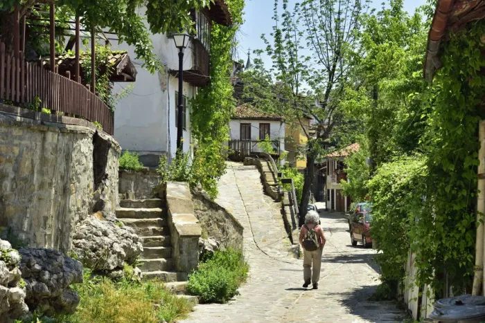 Framed Print : The oldest street in Veliko Tarnovo, General Gurko street, with charming old houses Framed Print : The oldest street in Veliko Tarnovo, General Gurko street, with charming old houses