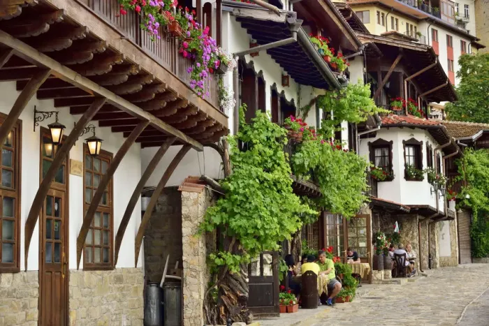 Framed Print : The oldest street in Veliko Tarnovo, General Gurko street, with charming old houses
