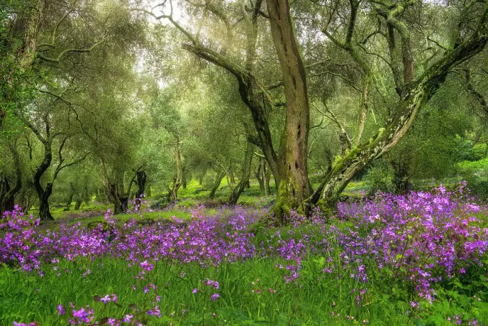 Framed Print : Olive grove in spring, Corfu Island, Ionian Islands, Ionian Sea, Greece Framed Print : Olive grove in spring, Corfu Island, Ionian Islands, Ionian Sea, Greece