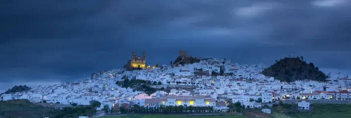 Framed Print : Olvera illuminated at dusk, Olvera, Cadiz Province, Andalusia, Spain Framed Print : Olvera illuminated at dusk, Olvera, Cadiz Province, Andalusia, Spain